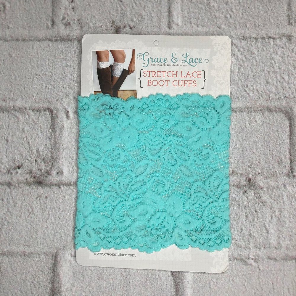 Mint Stretch Lace Boot Cuffs by Grace & Lace